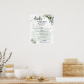 Poster Panneau de menu de boissons mariage eucalyptus suc (Cuisine)
