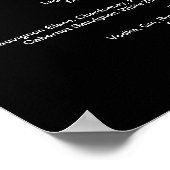 Poster Panneau de menu de boissons noires pour mariage (Coin)