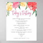 Poster Panneau de menu de dégustation de vin pour le jard (Devant)