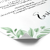 Poster Panneau de menu de dessert de mariage Eucalyptus B (Coin)