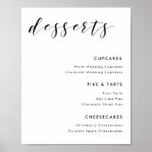 Poster Panneau de menu de desserts de mariage de calligra (Devant)