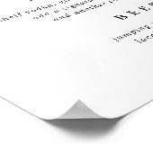 Poster Panneau de menu de la barre de Mariage de calligra (Coin)