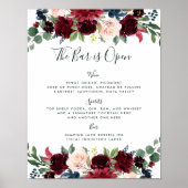 Poster Panneau de menu de la barre de Mariage en fleur ra (Devant)