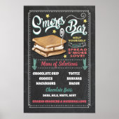 Poster Panneau de menu de la soirée Bar S'mores (Devant)
