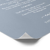 Poster Panneau de menu de mariage chic écriture poussiére (Coin)
