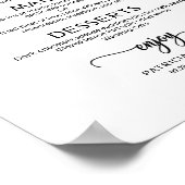 Poster Panneau de menu de mariage rustique chic calligrap (Coin)