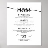 Poster Panneau de menu de mariage rustique chic calligrap (Devant)