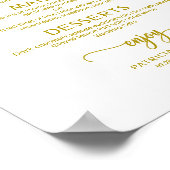 Poster Panneau de menu de mariage Rustique Chic Calligrap (Coin)