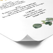 Poster Panneau de menu de verdure d'eucalyptus ou de menu (Coin)