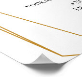 Poster Panneau de menu des boissons de mariage aux roses (Coin)