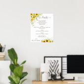 Poster Panneau de menu des boissons de mariage avec verdu (Bureau à domicile)