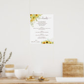 Poster Panneau de menu des boissons de mariage avec verdu (Cuisine)