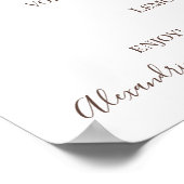 Poster Panneau de menu des boissons de mariage avec verdu (Coin)