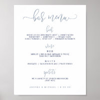 Panneau de menu mariage - Script de rebond (bleu f