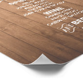 Poster Panneau de menu Rustique chic | Bar de fête de mar (Coin)