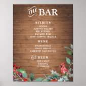 Poster Panneau de menu Rustique chic | Bar de fête de vac (Devant)