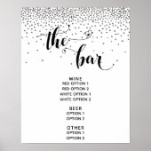 Poster Panneau de menu « The Bar » Heart Script & Confett (Devant)