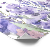 Poster Panneau de Merci de Fête des mariées floral violet (Coin)