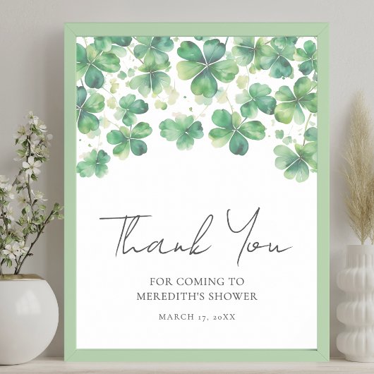 Poster Panneau de Merci de Fête des mariées shamrock