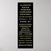 Poster Panneau de métro Boston - Redline (Devant)