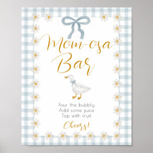Poster Panneau de Mimosa pour Baby Shower Silly Goose Blu