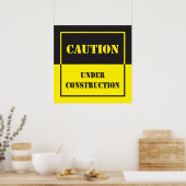 Poster panneau de mise en garde en construction (Cuisine)