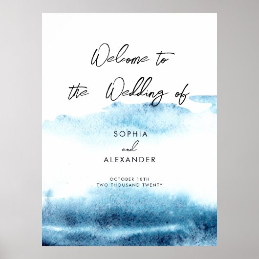 Poster Panneau de mousse mariage Signale Bienvenue. (Devant)