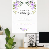 Poster Panneau de mur funéraire à fleurs violettes pour p (Bureau à domicile)