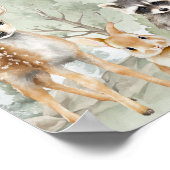 Poster Panneau de Naissance Animaux de la Forêt à l'Aquar (Coin)