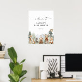 Poster Panneau de Naissance Animaux de la Forêt à l'Aquar (Bureau à domicile)