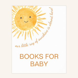Poster Panneau de Naissance Bébé Livres Pour Bébé Sunshin