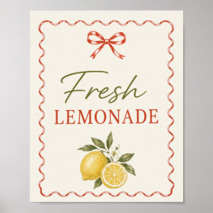 Poster Panneau de Naissance Marché Italien Limonade Fraîc