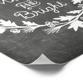 Poster Panneau de Noël rustique joyeux et lumineux (Coin)