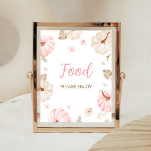 Poster Panneau de nourriture Citrouille Douce Rose