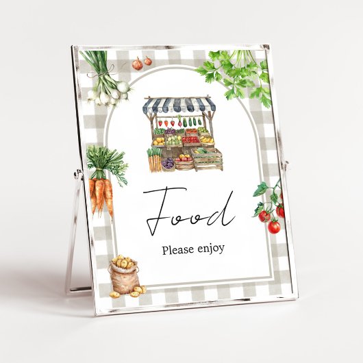 Poster Panneau de nourriture de douche de marché de fermi