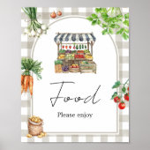 Poster Panneau de nourriture de douche de marché de fermi (Devant)