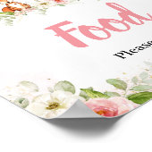 Poster Panneau de nourriture de douche florale rose fores (Coin)