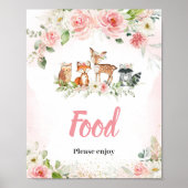 Poster Panneau de nourriture de douche florale rose fores (Devant)