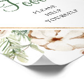 Poster Panneau de Nourriture de Mariage d'Hiver de Pin (Coin)