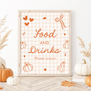 Poster Panneau de nourriture et de boissons Orange Automn