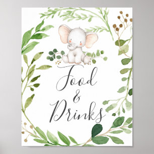 Poster Panneau de nourriture et de boissons pour Baby Sho