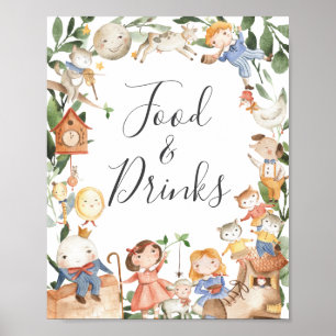 Poster Panneau de nourriture et de boissons pour Baby Sho