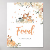 Poster Panneau de nourriture pour animaux de la forêt flo (Devant)
