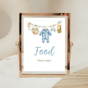 Poster Panneau de nourriture pour Baby Shower Garçon Élev