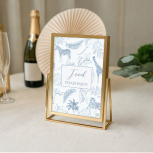 Poster Panneau de nourriture pour Baby Shower sur les ani