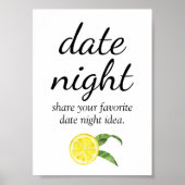 Poster Panneau de nuit Fête des mariées citron (Devant)