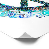 Poster Panneau de Paix Avec Vagues Bleues (Coin)