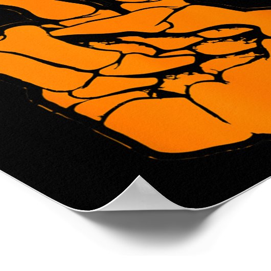 Poster Panneau de Paix V Doigts Squelette Cool Graphisme  (Coin)