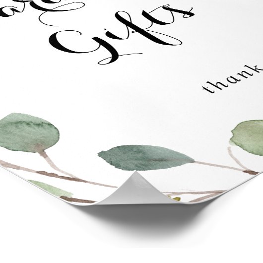 Poster Panneau de papeterie de calligraphie de feuillage  (Coin)