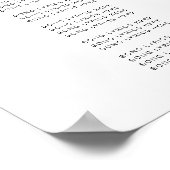 Poster Panneau de paroles de chanson de mariage, minimali (Coin)